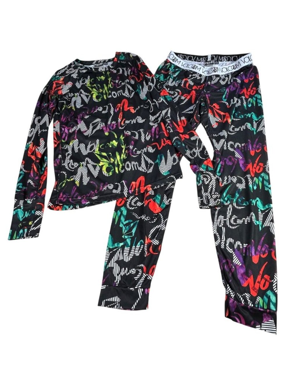 Volcom Graffiti Graphic Print 2 Piece Set Men's Sz L Activewear Snowboarding